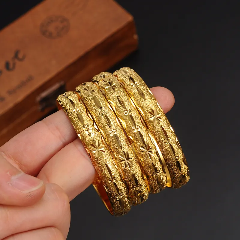 Полностью открывающиеся новейшие золотые браслеты в Дубае шириной 10 мм, женские и мужские 1 шт., золотые женские браслеты, африканские, европейские, Эфиопские мужские ювелирные изделия Ban2647