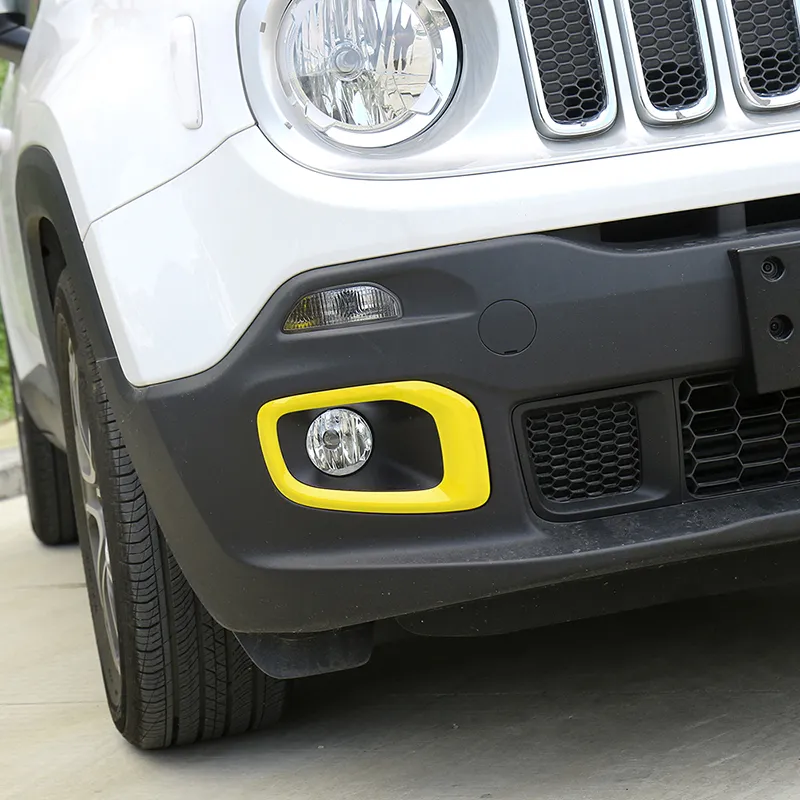 Front Fog Light Frame Cover ABS Decoration Cover For Jeep Renegade 20162018 Car Stickers Exterior Accessories6636298