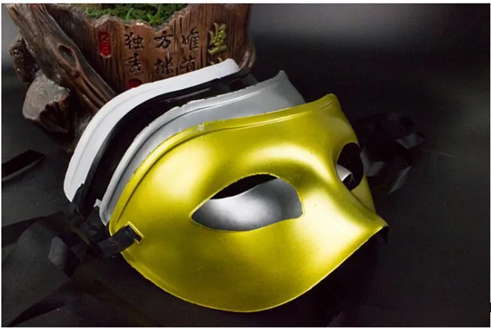 Herren Maskerade-Maske Kostüm Kleid Venezianische Masken Maskerade-Masken Plastik halb Gesichtsmaske Optionales Multi-Farben Schwarz, Weiß, Gold, Silber