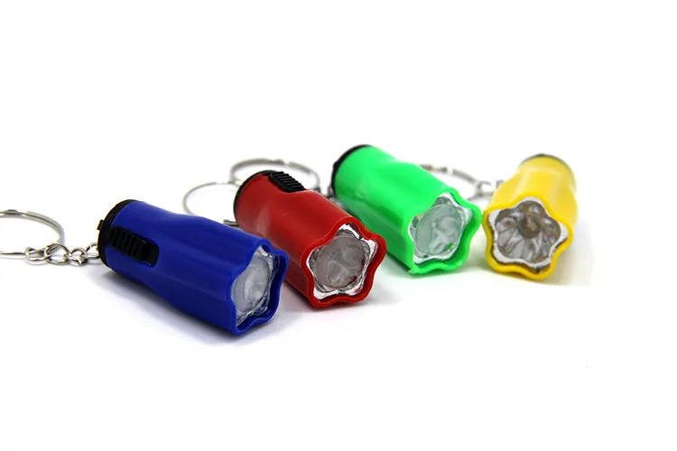 Plastic Led Flashlights Super Mini With Key Ring Portable For Outdoor Camping Hiking Torch Flower Petal Shape 0 35ch ZZ
