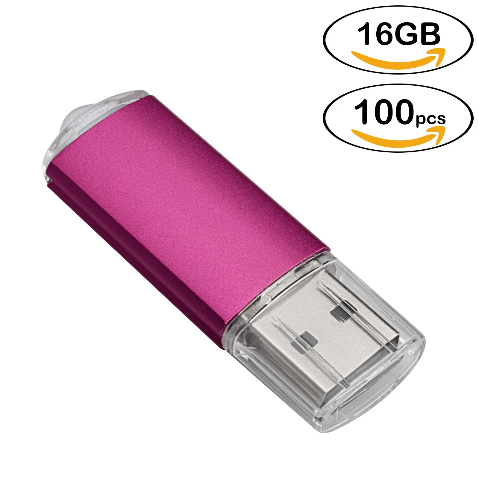 Vente en gros de clés USB rectangulaires roses, clé USB de 64 Mo à 32 Go,  stockage de pouce pour ordinateur portable, Macbook, tablette, 100 pièces