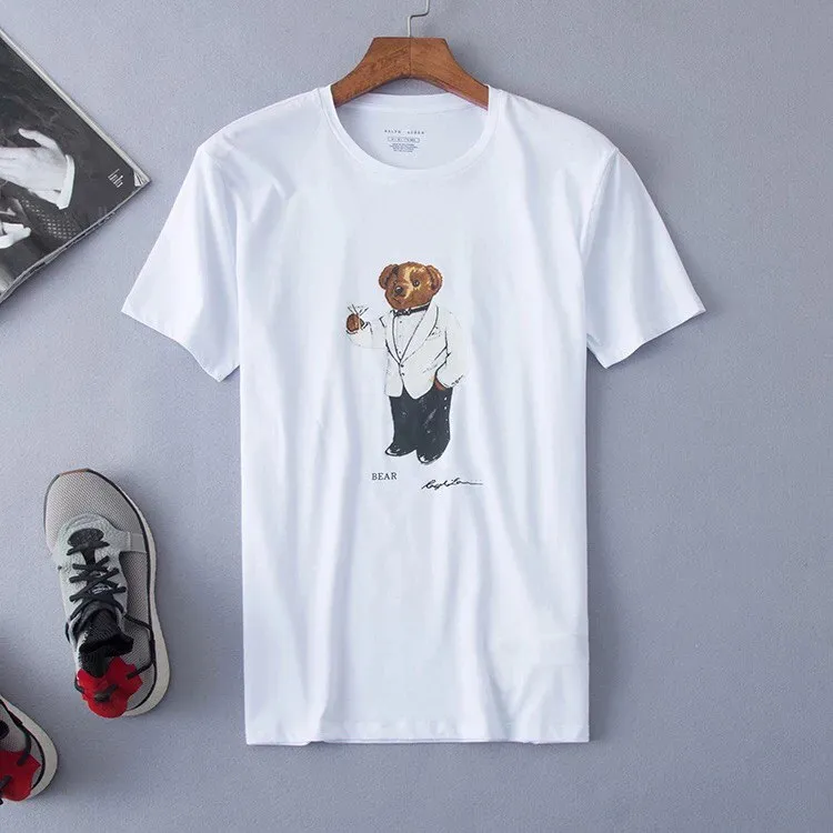 Bear T Shirt Designer Mens Womens Polo Short Sleeve Cotton Tee