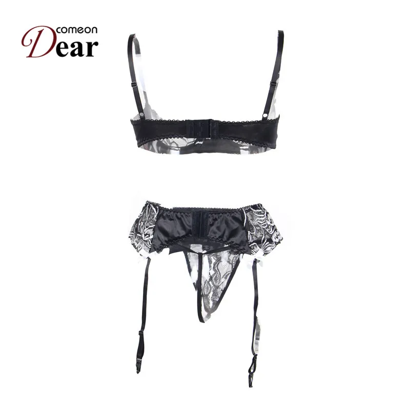 Comeondear Dessous Strumpfband Sets Schwarze Damen Dessous Sex Heiße Erotik Weihnachten 