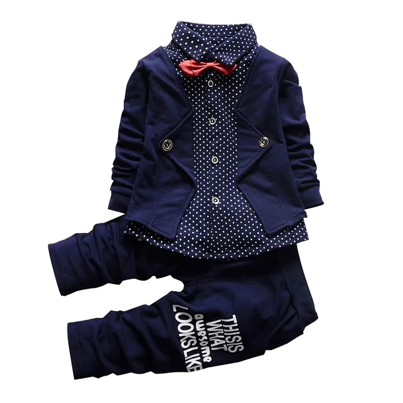 2018 bébé garçon vêtements printemps formel enfants vêtements costume 2 pièces garçons ensembles ensemble bébé né gentleman bambin garçon vêtements robe d'anniversaire