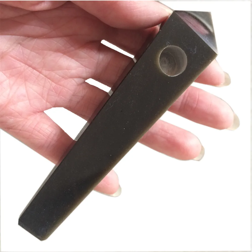 Dingsheng Natural Gold Obsidian Quartz Rökning Pipe Crystal Stone Wand Point Cigars Rör med 2 metallfilter för hälsa Rökning