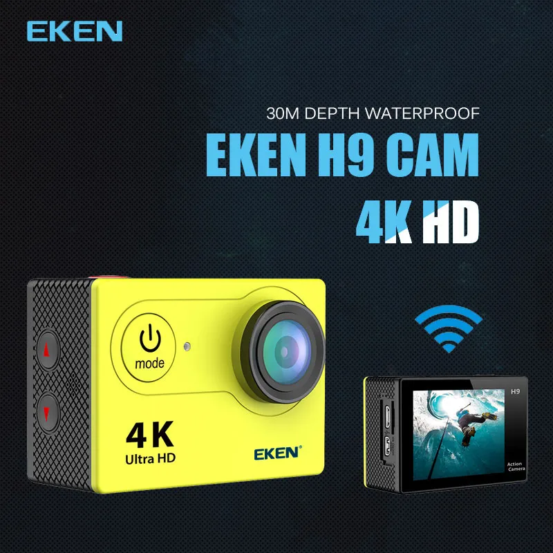 Caméra d'action originale Eken H9/H9R Ultra HD 4K 30m étanche 2.0 'écran 1080p caméra de sport go extreme pro cam