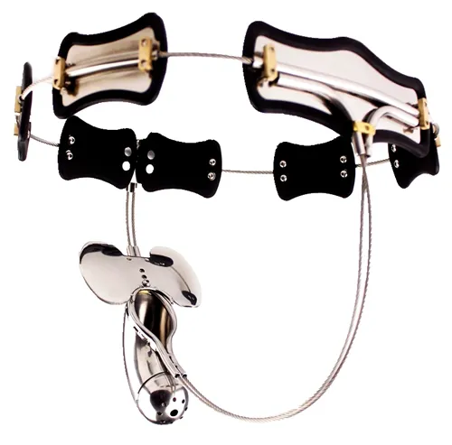 All T-back Adjustable Male Stainless Steel Curved Chastity Belt Hole  Lockable