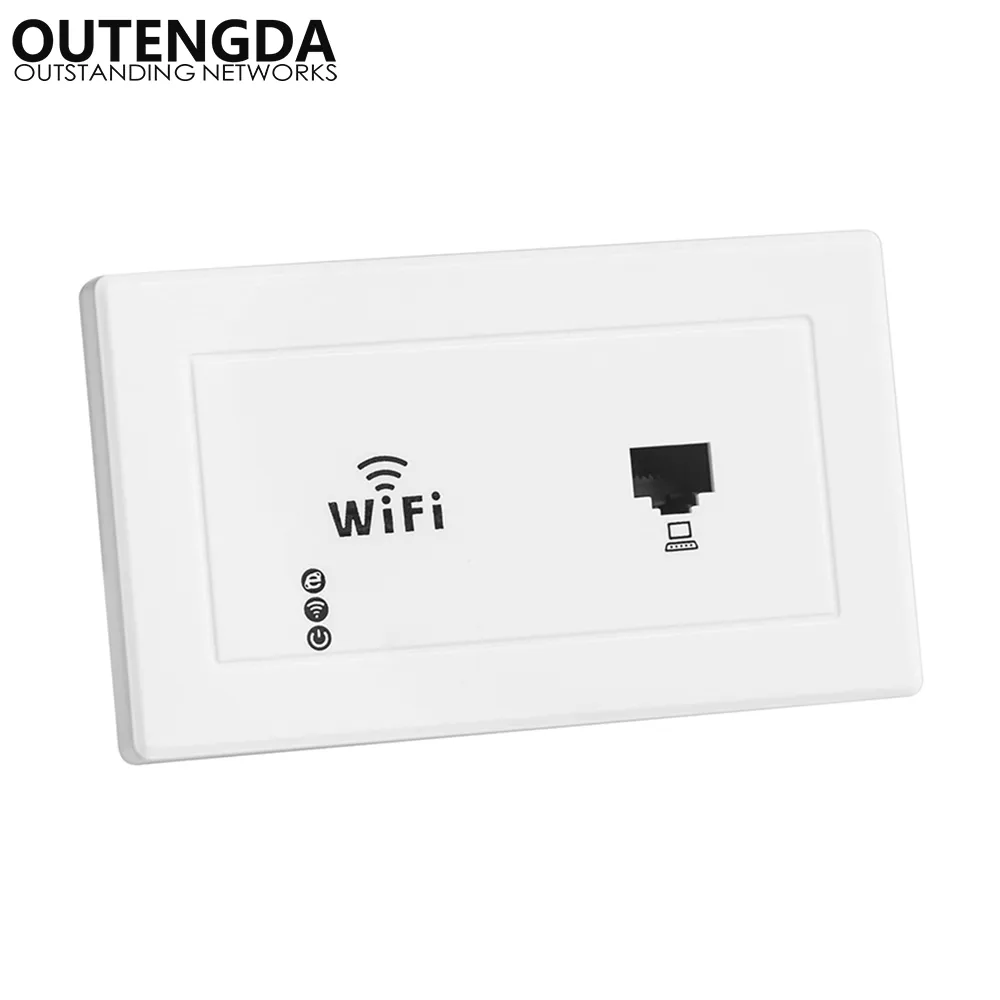 300mbps 118/120 Typ In-Wall Wireless AP För Hotel Domory Office Rooms USB Charge Interface Access Point Socket WiFi Extender Router