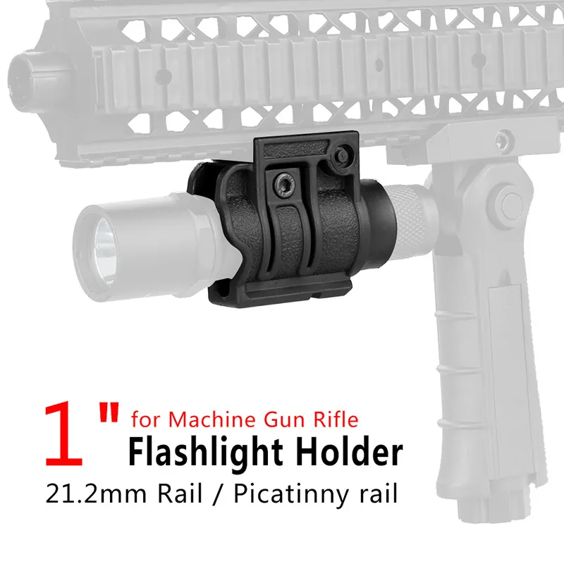 Ny Quick Releaser Design ficklampa Hållare Fit 1 tums rörpassning 20mm Weaver Rail för Scope Mount CL33-0004