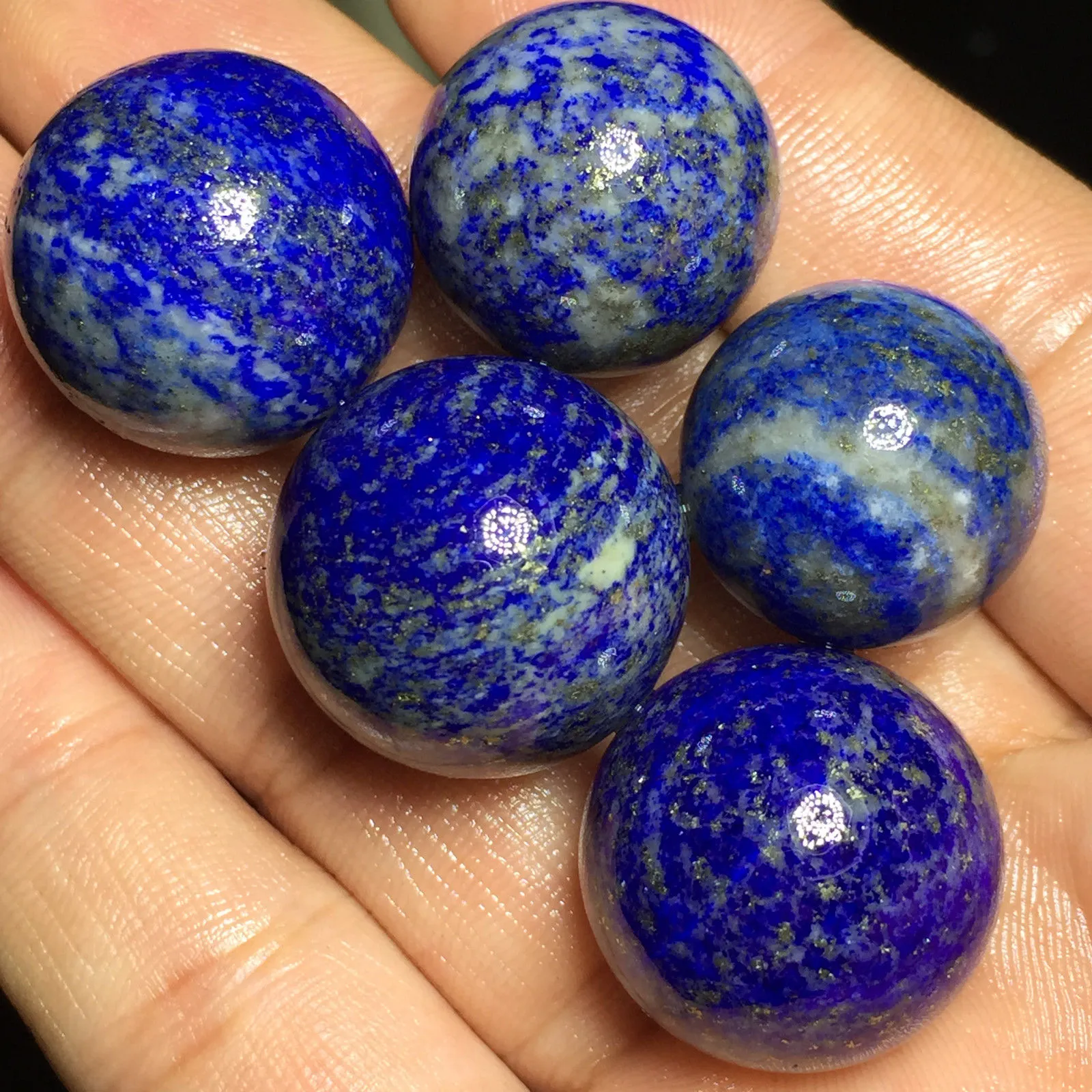 5 adet doğal lapis lazuli yuvarlanmış taş kuvars kristal küre topu iyileştiren Çin 1.8 - 2.5cm
