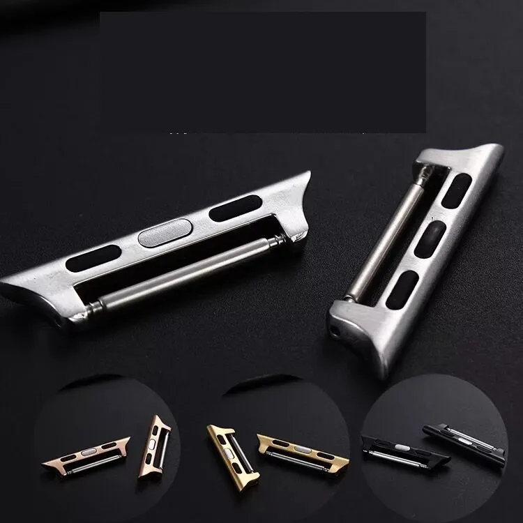 Una coppia di adattatori in acciaio inossidabile Apple Watch serie 6 5 4 3 2 1 SE Adattatore adattatore fascia 38 42mm 40 44mm Connettore cinturino da polso 