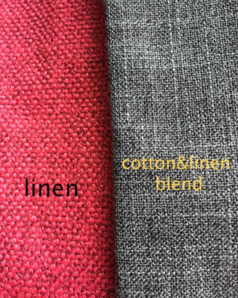 Échantillon uni couleur claire coton lin housse de coussin vierge 90g taie d'oreiller vierge peut fournir un motif personnalisé imprimer votre conception.