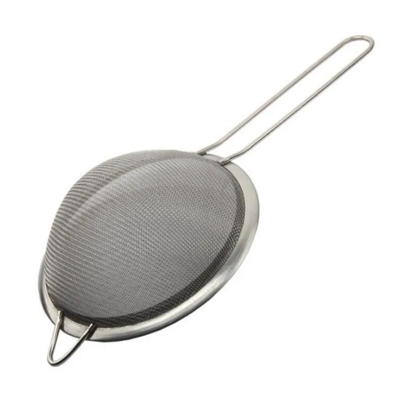 Stainless Steel Fine Mesh Strainer Colander Flour Sieve with Handle Juice and Tea Strainer Kitchen Tools F202464