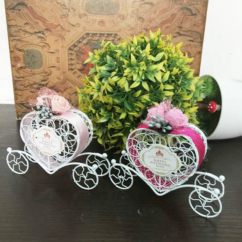 Heart Shaped Pumpkin Carriage Candy Box Wedding Gifts And Favors Iron Wedding Card Holder