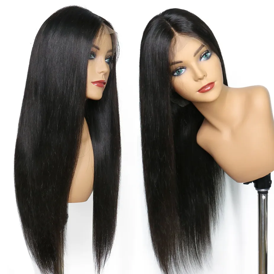 360 Koronkowa Wig Frontal Wstępnie oskubana naturalna linia włosów sznurowane przednie ludzkie włosy peruki dla czarnych kobiet proste kręcone