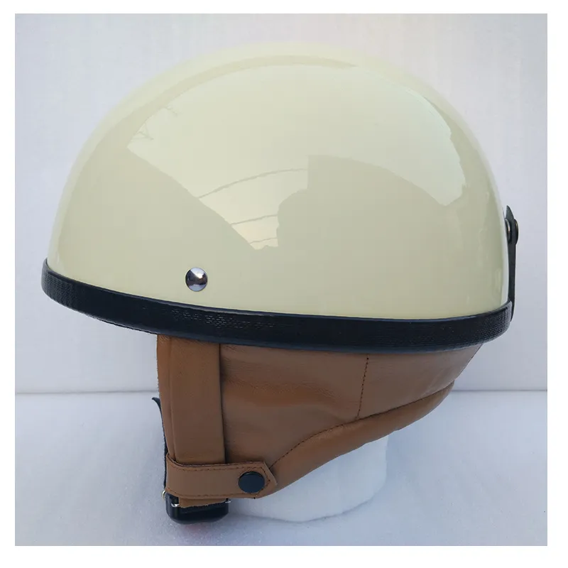 Casco da bici da montagna mezzo motore con orecchio in vera pelle USA eagle viso aperto vintage arrampicata in collina scooter Avorio bl7937816