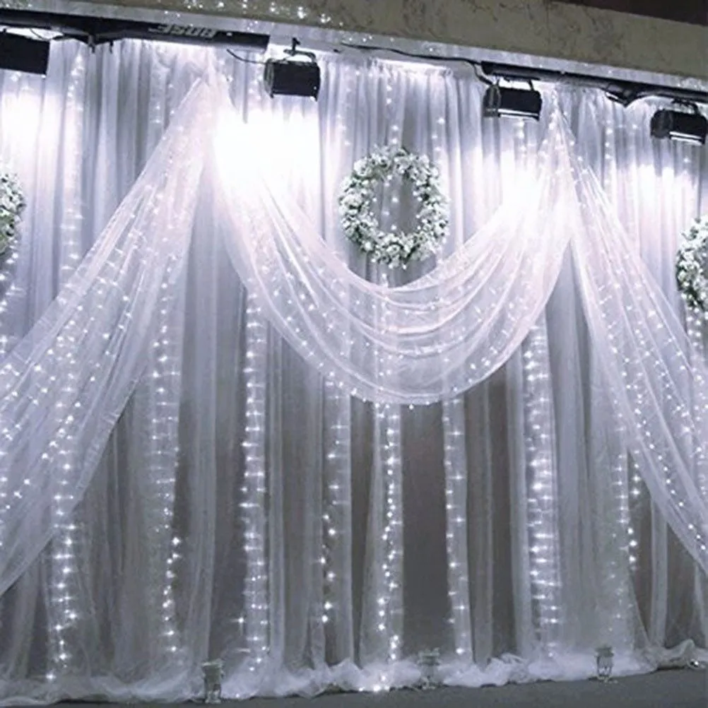 New 3x6M 600 LED Window Curtain Icicle String Fairy Lights Wedding Party Decor Xmas Garland Christmas Indoor Outdoor Lighting Home