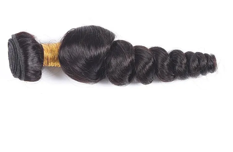 2018 Onda suelta brasileña Cabello virgen 3 paquetes Onda suelta Extensiones de cabello humano Cabello virgen indio peruano Onda suelta