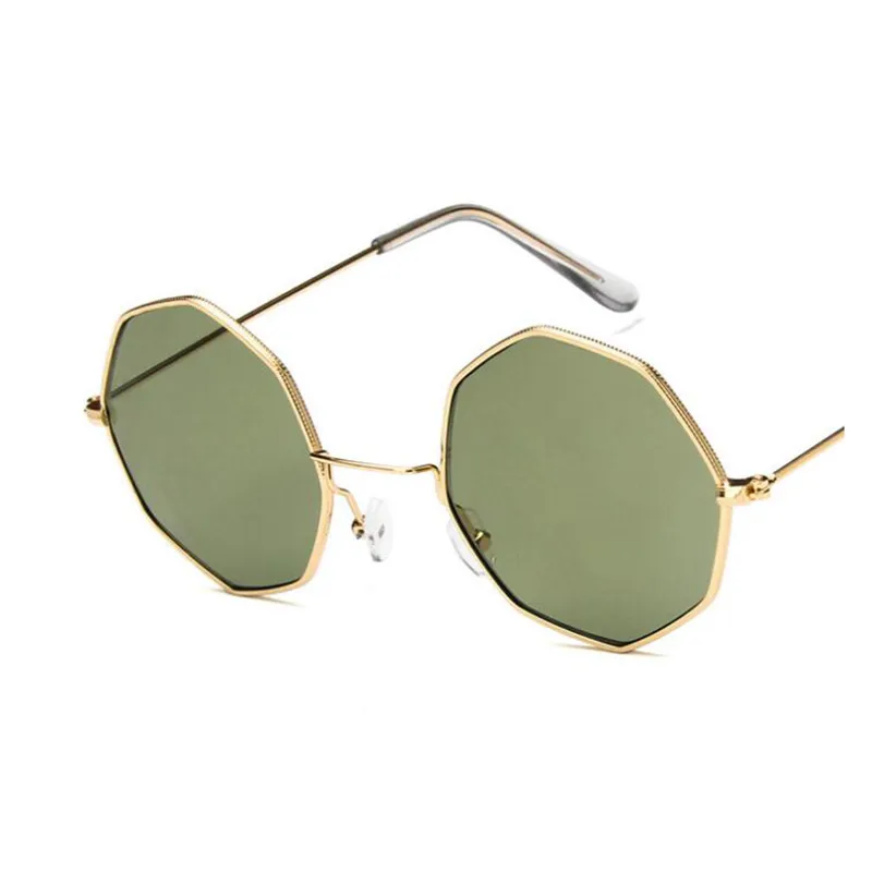 Novo polígono óculos de sol feminino masculino marca designer vintage óculos de sol ouro claro sexy casal óculos pequenos tons