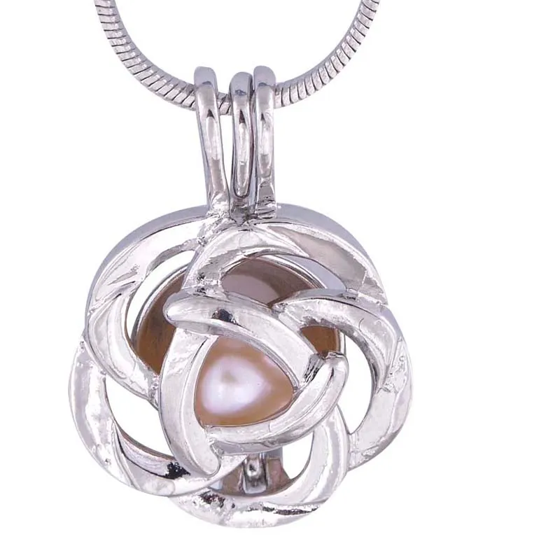 Silver Lockets Flower Mix Flower And Ball Shape Pearl Flower Ball