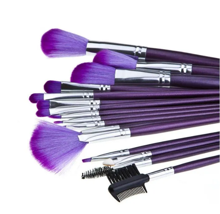 Makeup Brush Set Lila Brush Makeup Set Eye Shadow Finger Eyeliner Lip Brush Tool Innehåller kosmetisk väska