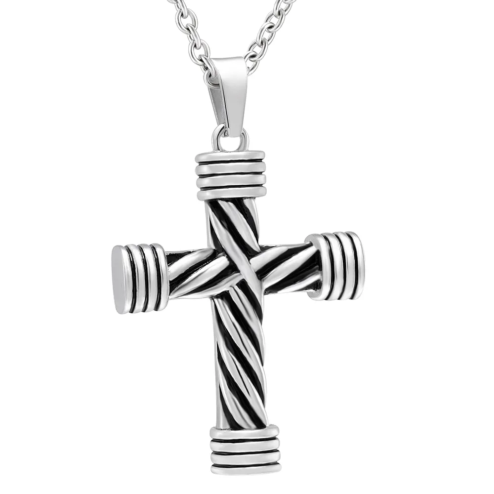 Memorial Cremation Pendant Halsband Rostfritt stål Cross Memory Ashes Keepsake Urn Halsbandsmycken