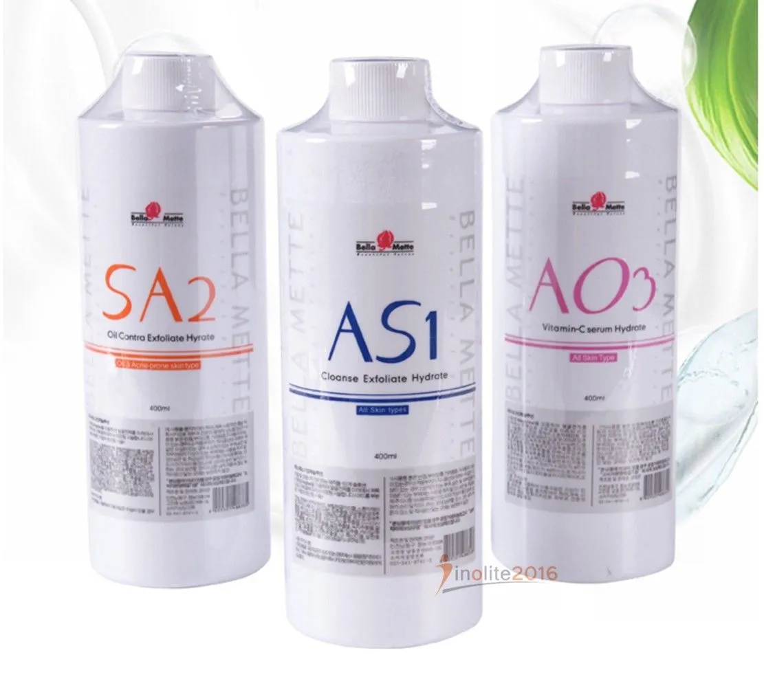 Microdermabrasion AS1 SA2 AO3 Aqua Peeling Solution/400 ml par bouteille Sérum pour le visage Hydra Dermabrasion Peau normale
