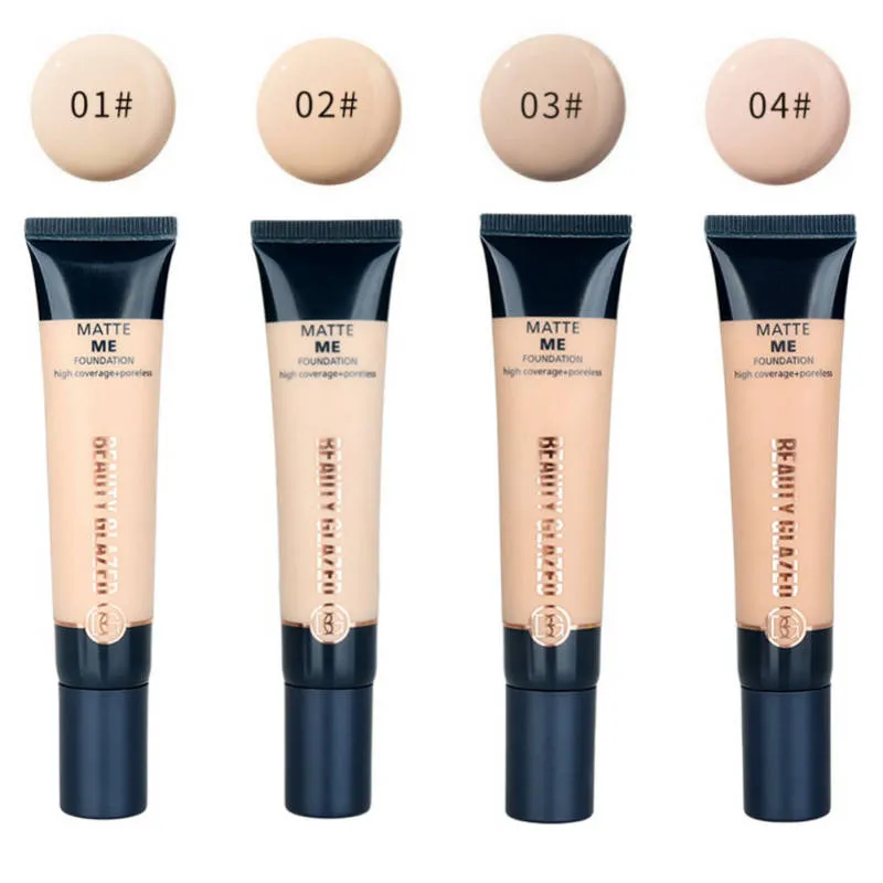 Drop Ship Beauty Glazed 4 Färg Concealer Lique Foundation Fluid Långvarig Concealer Whitening och Näringsrik Fuktkräm