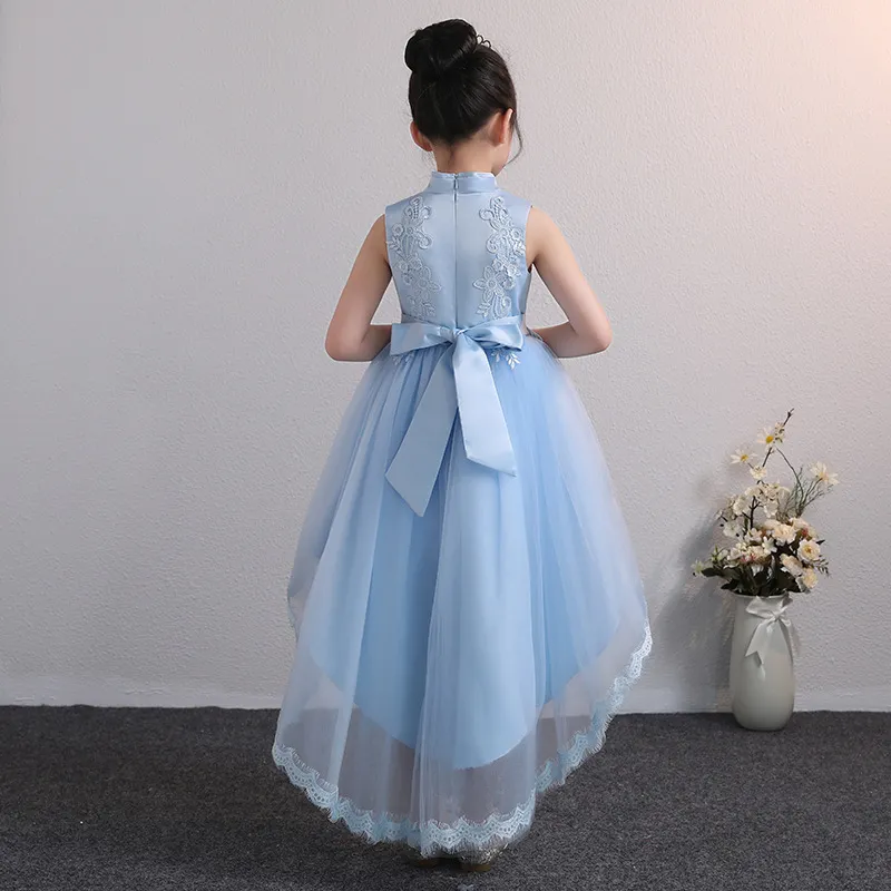 Rosa vestido de baile flor meninas vestidos para casamento crianças aniversário princesa rendas apliques tutu saias vintage criança primeira comunhão dr278g