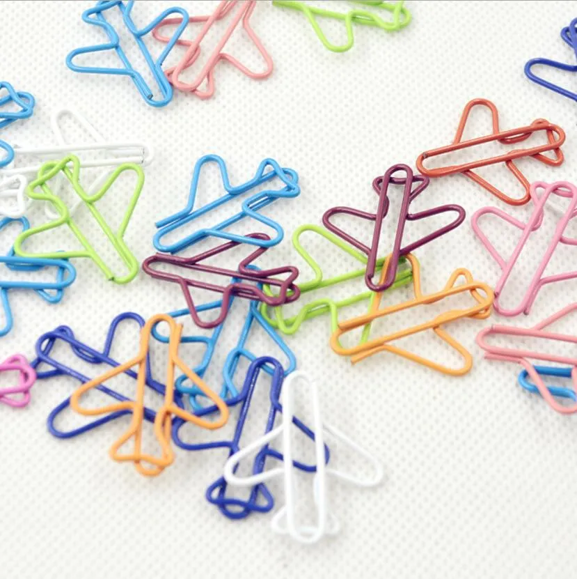 100 stks 5 dozen vliegtuigen bladwijzer paperclip kantoorbehoeften voor bruiloft baby shower party verjaardag gunst gift souvenirs