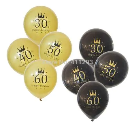 12PCS 30th 40th 50th 60th 70th 80th Birthday Balloon Födelsedagsfest Ballonger 30 40 50 60 70 80 Födelsedag Ballonger Party Balls