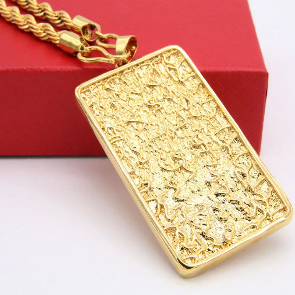 Big Lion Pattern Pingente Chain Chain Colar 18K Yellow Gold cheio de joalheria sólida masculina Hip Hop Style215G9266336