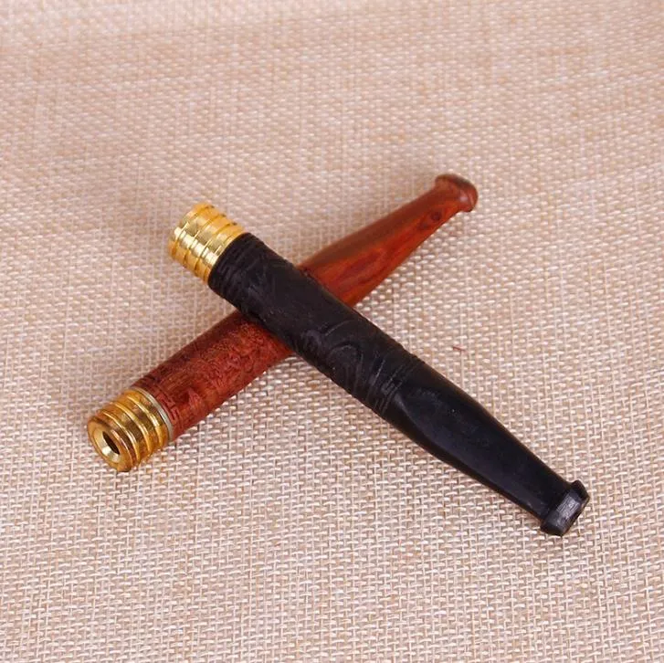 New solid wood smoke mouth ebony carving rod filter cigarette holder 5mm red acid bite