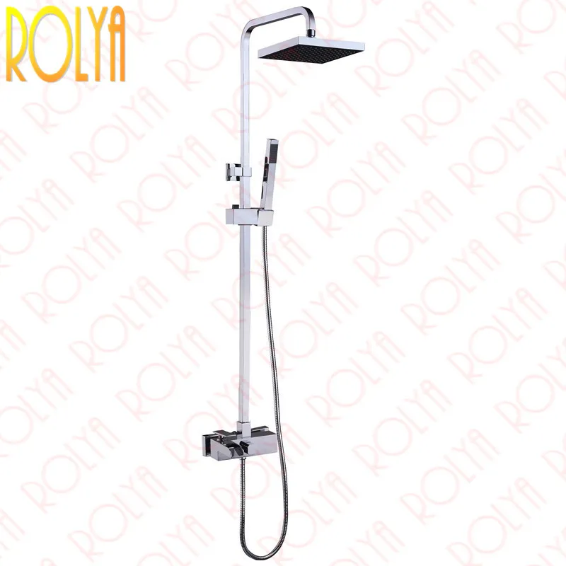 Rolya Cubix Ensembles de douche de salle de bains luxueux exposés Robinets mitigeurs de bain de style Squar