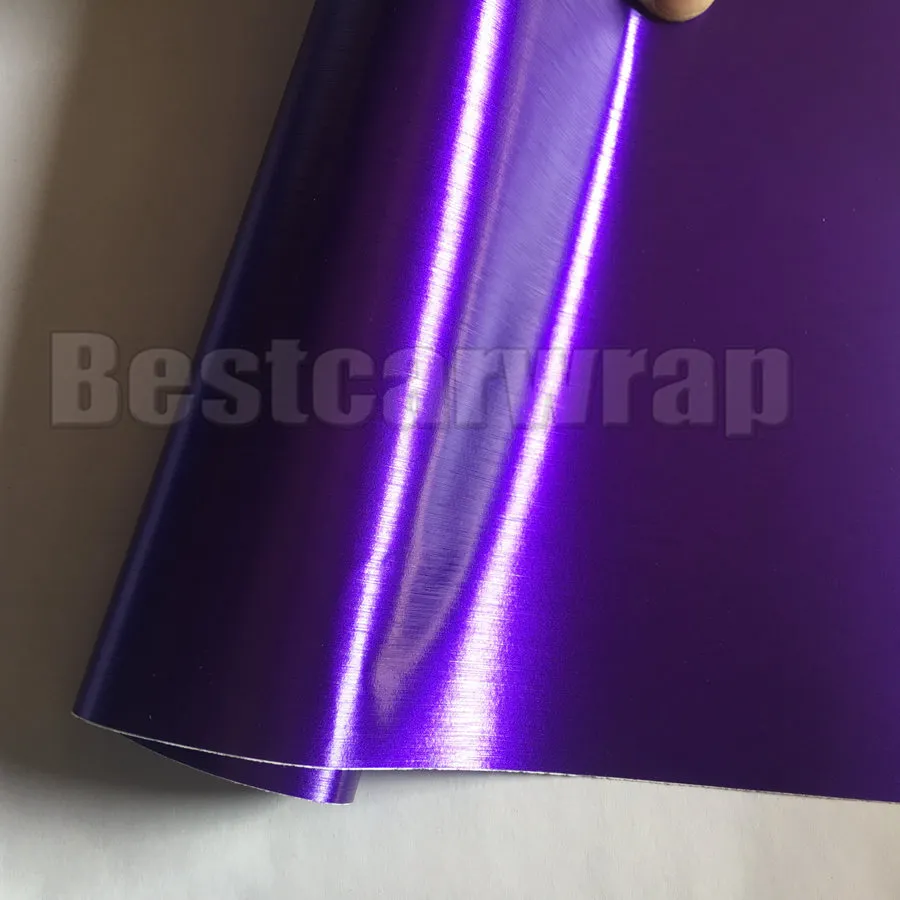 Purple Brushed matt chrome Vinyl For Car Wrap Stickers with Air bubble Free brush car wrapping styling foil coating :1.52*20M/Roll 5x66ft