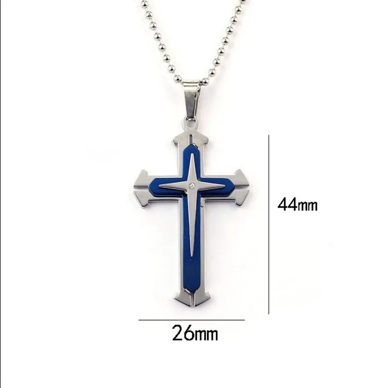 Fashion Women Men Stainless Steel Cross Pendants Necklace Chain Titanium Religious Jewelry Latin Christmas Punk Classic Gift Accessories