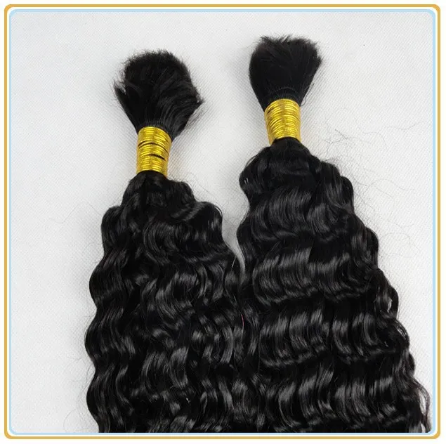 2 Bundles Deals Human Braiding Hair Bulk Natural Color Hair Deep Wave Brazilian Indian Malaysian Bulk Blond Bulk 100% Natural Raw Hair