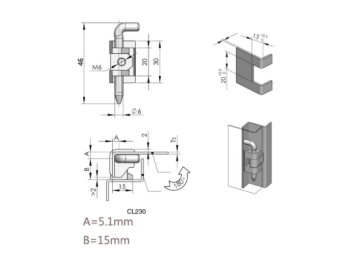 electric box concealed installation door hinge Distribution network power cabinet fitting repair hardware