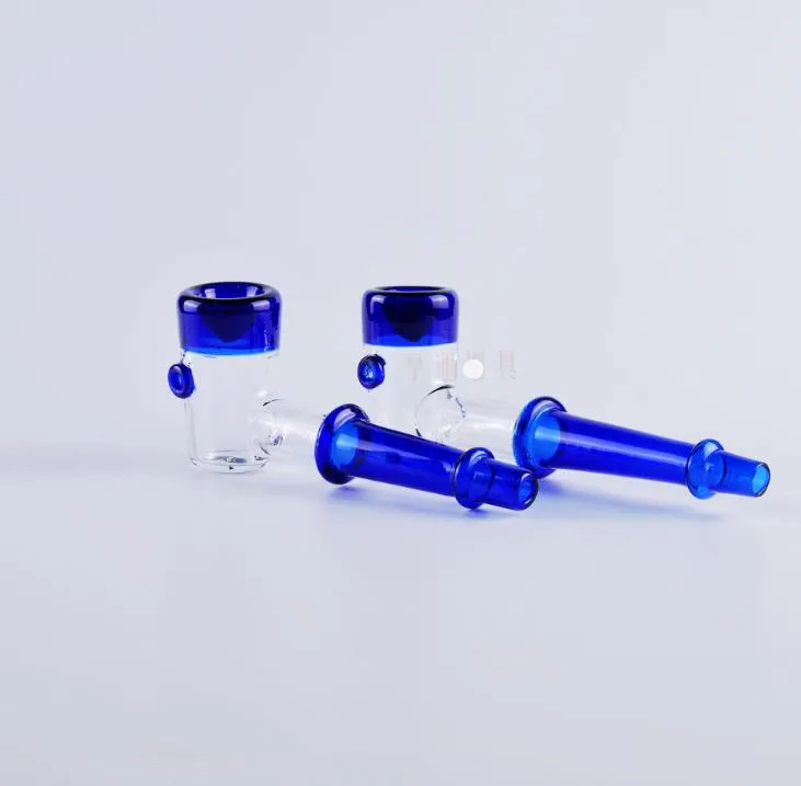 Blauwe glazen pijp rookaccessoires Groothandel glazen waterpijp, glazen waterpijpfittingen, gratis verzending