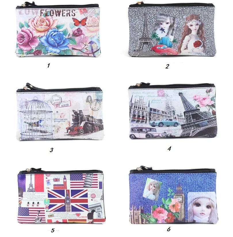 creative cartoon cute coin purse Square mobile phone bag Lady fashion min clutch handi bags key wallet women makeup case