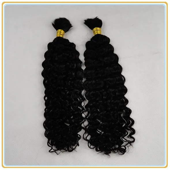 2 Bundles Brazilian Deep Wave Human Braiding Hair Extensions No Weft 10-26 Inch Human Hair Bulk