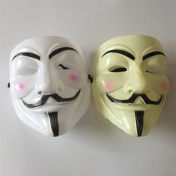 Toptan 500 adet Cadılar Bayramı Maskesi V Vendetta Maskesi Anonim Guy Fawkes Fantezi Elbise Yetişkin Kostüm Aksesuar Parti Cosplay Maskeleri