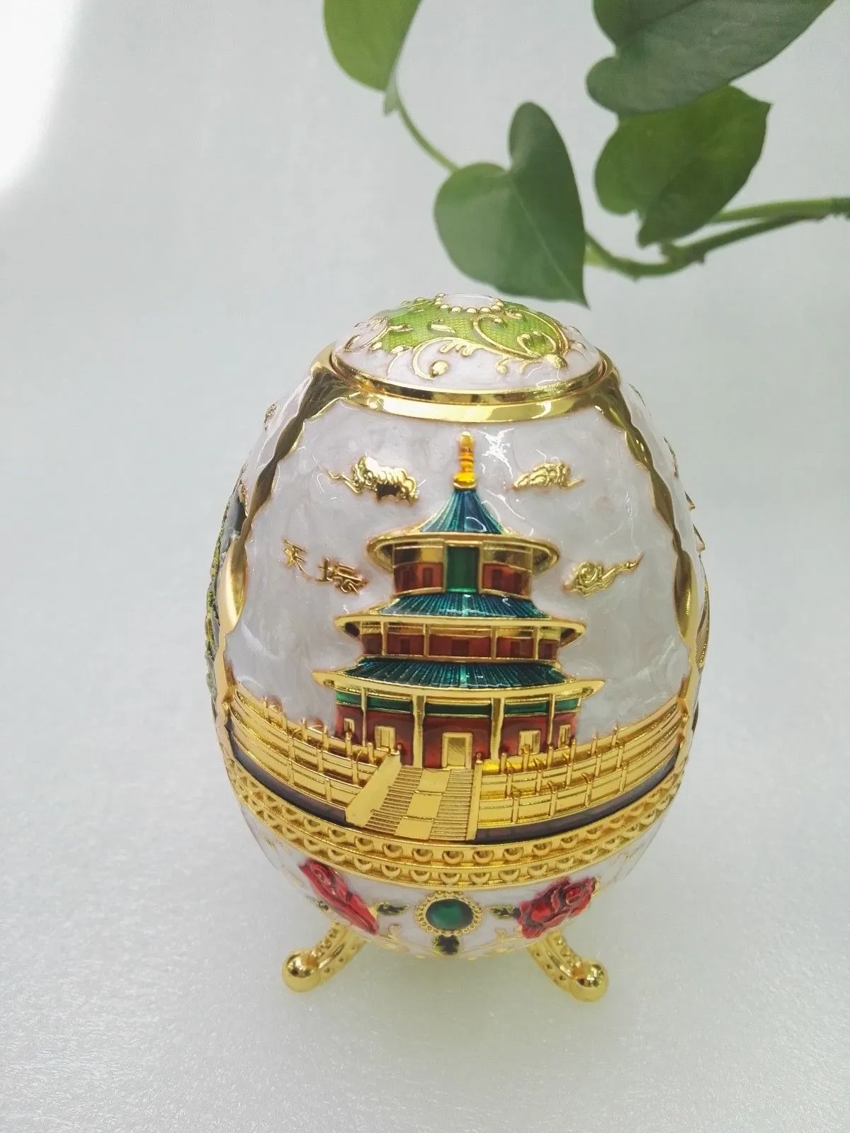 Collectibles Cloisonne Retro Automatic Toothpick Box Metal Crafts Chinese History Temple of Heaven Patt