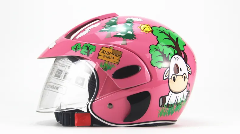 Capacete infantil para motocicleta, meio capacete de desenho animado, abs, veículo elétrico, equipamento de segurança, bebê menino, menina, quatro estações, capacete288r