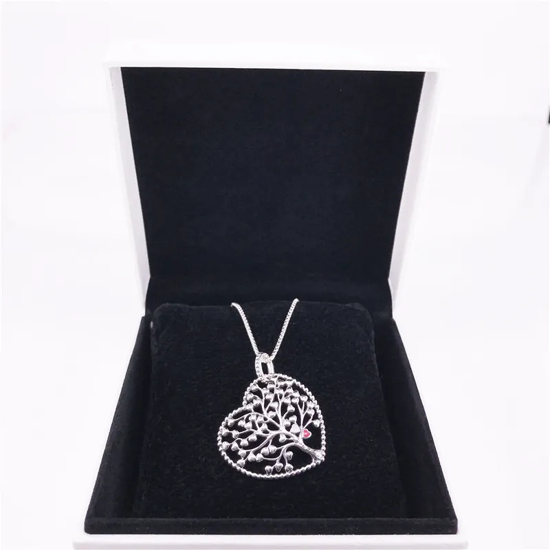 Collana dell'albero della collana di amore autentico 925 argento sterling con clear cubic zirconia fai da te gioielli pregiati neclklace 396582enmx collana