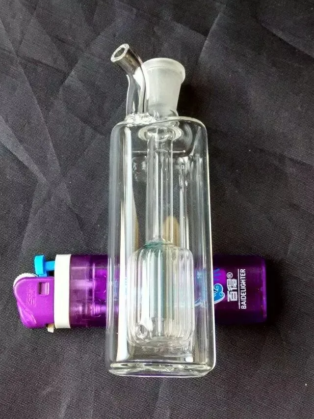 The new rectangular filtered water bottle Wholesale Glass bongs Oil Burner Glass Water Pipes Oil Rigs Smoking Free