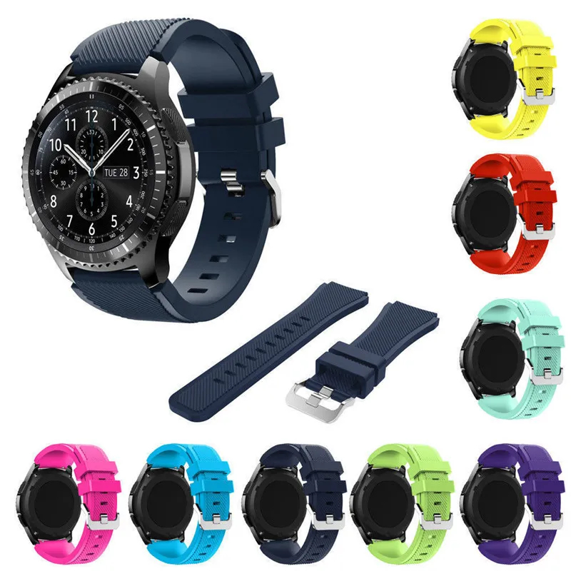 Soft Silicone Man Watch Replacement Bracelet Strap Gear S3 Frontier Classic Watch Band 22mm for Samsung Gear S3