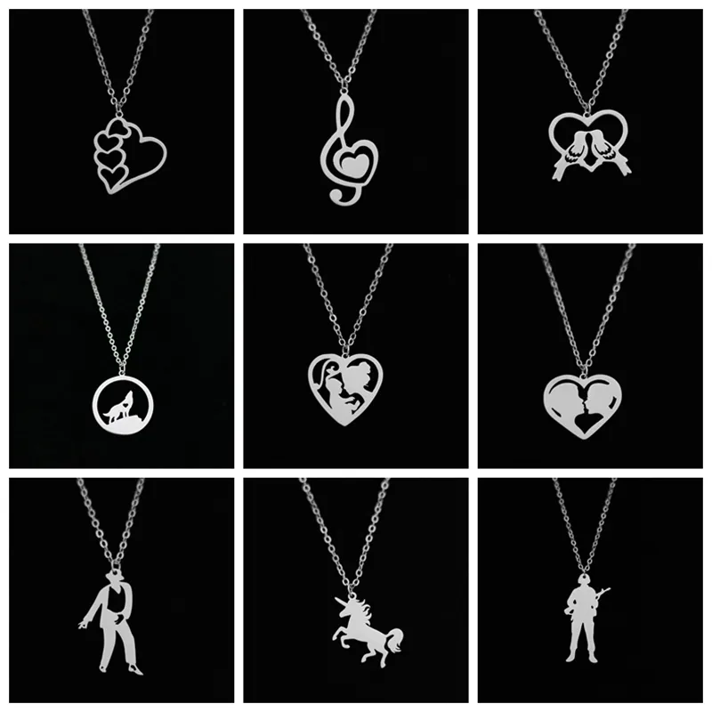 Eenhoorn hanger ketting paard Pegasus rvs goud voor vriendin Valentijnsdag vrouwen mannen cadeau charme kinderen sieraden