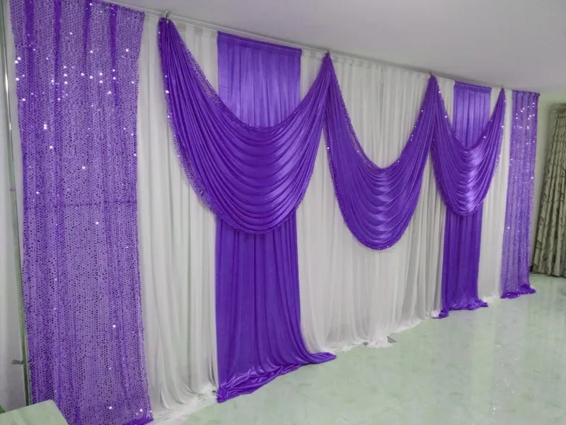 3m6m wedding backdrop with sequins swags backcloth for Party Curtain Celebration Stage curtain Performance Background wall valanc2845925