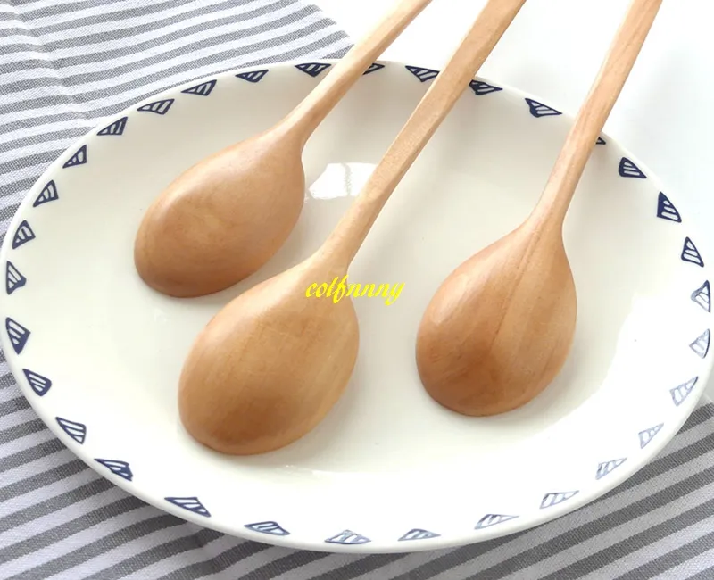 10 pz / lotto 23.5 * 4 cm Cucchiaio di Legno di Alta Qualità Utensili Da Cucina Zuppa Dessert Caffè Mescolando Gelato Cucchiai Di Legno